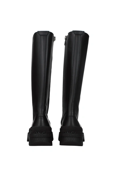 Shop Moncler Boots Vail High Leather Black