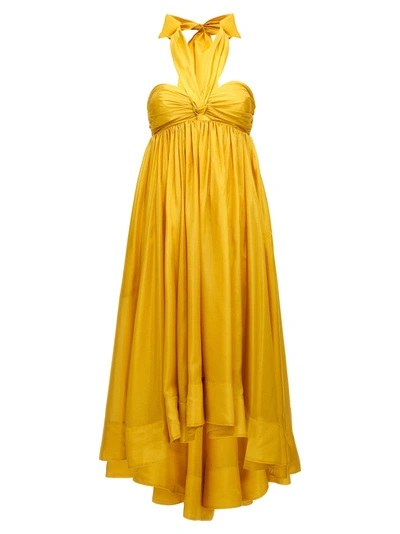 Shop Zimmermann Devi Halter Maxi Dresses Yellow