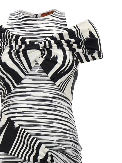 Shop Missoni Geometric Patterned Long Dress Dresses White/black