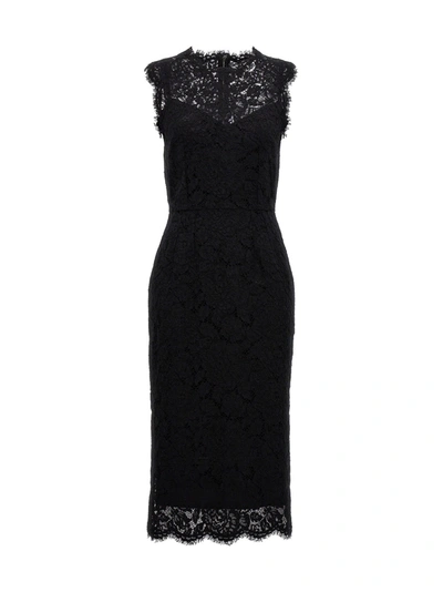 Shop Dolce & Gabbana Lace Dress Dresses Black