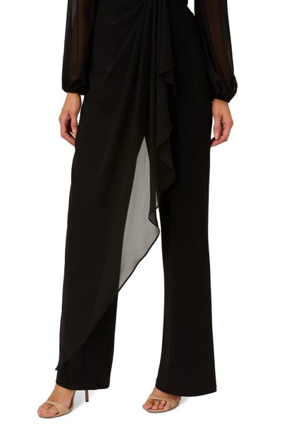 Shop Adrianna Papell Chiffon & Jersey Jumpsuit In Black