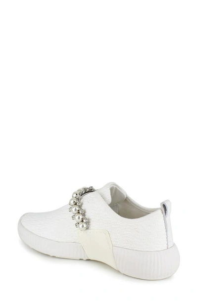 National Comfort Embellished Slip-on Sneaker In White Suede