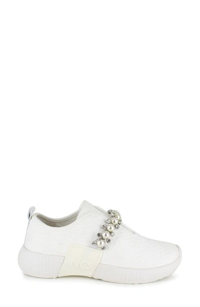 Shop National Comfort Kenzey Embellished Slip-on Sneaker In White Suede