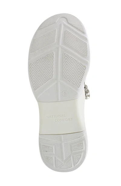 Shop National Comfort Kenzey Embellished Slip-on Sneaker In White Suede