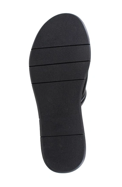Shop National Comfort Kai Scrunchie Platform Slide Sandal In Black Leather
