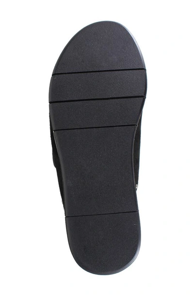 National Comfort Studded Platform Slide Sandal In Black Leather