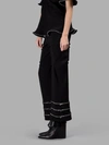 JW ANDERSON BLACK GATHERED TROUSERS WITH ZIP DETAILS
