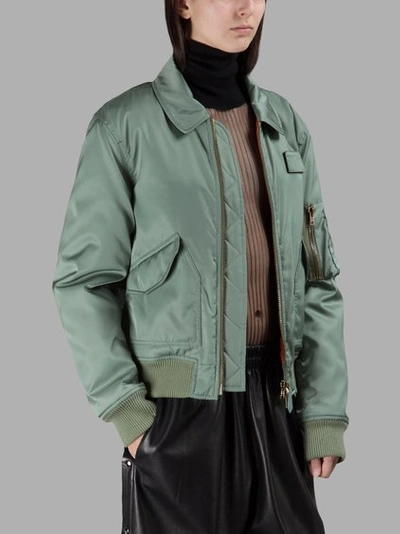 Shop Maison Margiela Women's Green Bomber Jacket