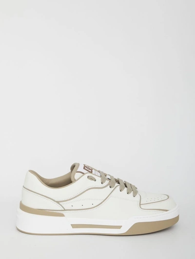 Shop Dolce & Gabbana New Roma Sneakers In Beige