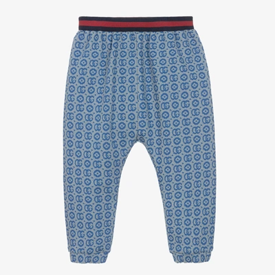 Shop Gucci Blue Double G Jacquard Joggers