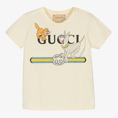 Shop Gucci Ivory Cotton The Jetsons Baby T-shirt