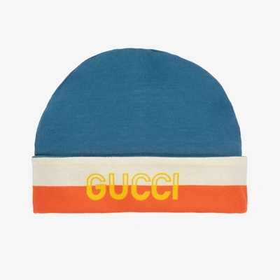 Shop Gucci Blue Cotton Baby Hat