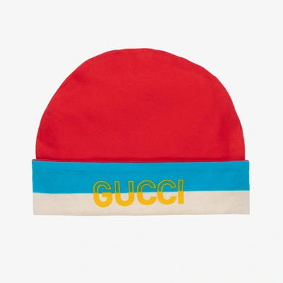 Shop Gucci Red Cotton Baby Hat