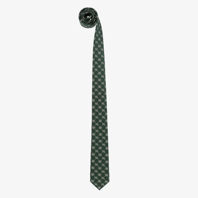 Shop Gucci Boys Green Ufo Silk Tie