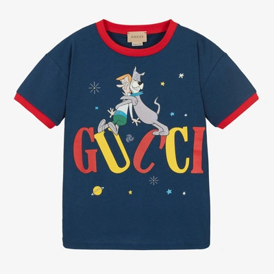 Shop Gucci Navy Blue Cotton The Jetsons T-shirt