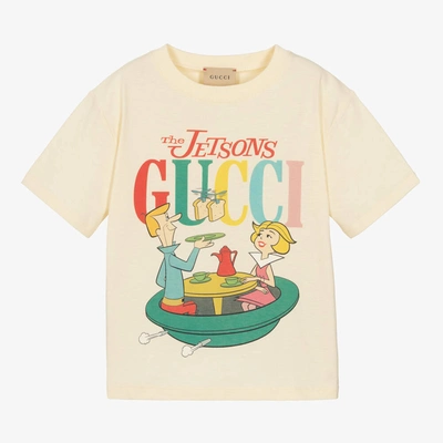 Shop Gucci Ivory Cotton The Jetsons T-shirt