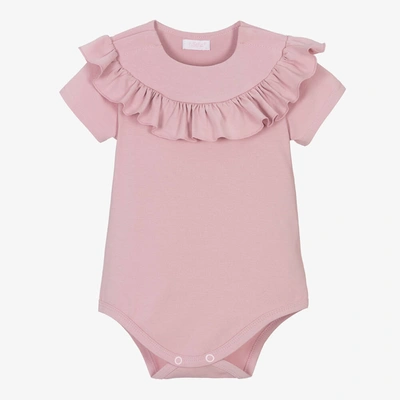 Shop Sofija Baby Girls Pink Frill Cotton Bodysuit