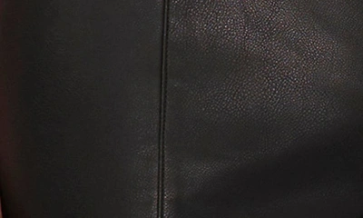 Cece Split Hem Faux Leather Leggings In Rich Black