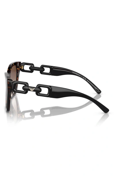 Emporio Armani 55mm Gradient Cat Eye Sunglasses In Shiny Hava