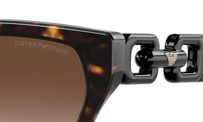 Shop Emporio Armani 55mm Gradient Cat Eye Sunglasses In Shiny Hava