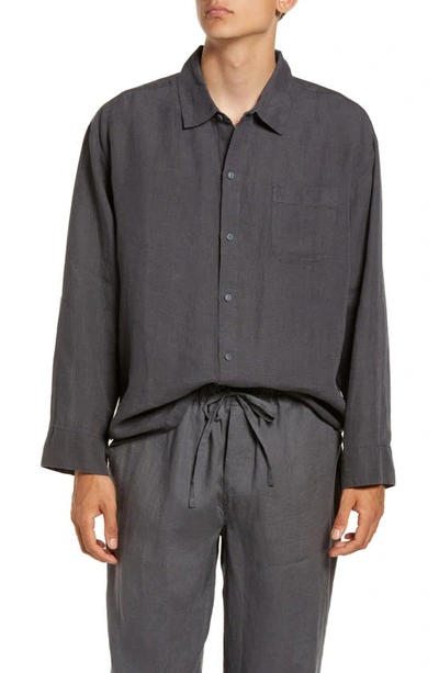 Shop Parachute Linen Button-up Shirt In Coal