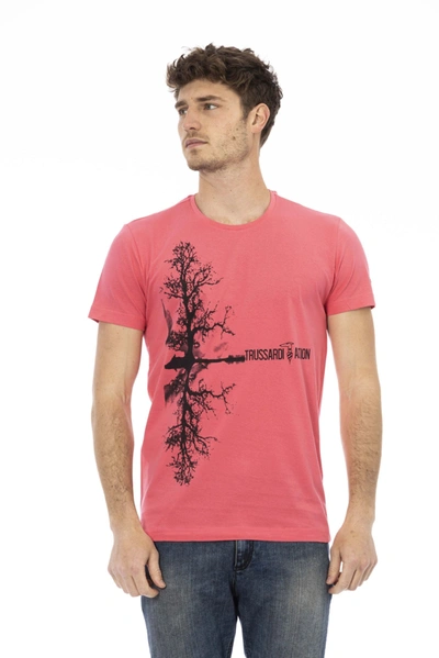 Shop Trussardi Action Pink Cotton Men's T-shirt