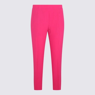 Shop Alexander Mcqueen Pink Viscose Blend Trousers In Orchid Pink