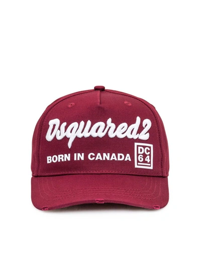 Shop Dsquared2 Born In Canada Logo Baseball Cap In Red