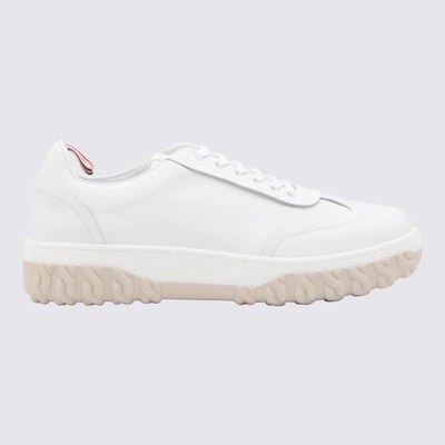 Shop Thom Browne White Leather Field Sneakers