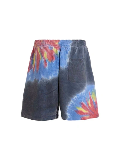 Shop Msgm Logo Print Tie Dye Bermuda Shorts By Burro Studio