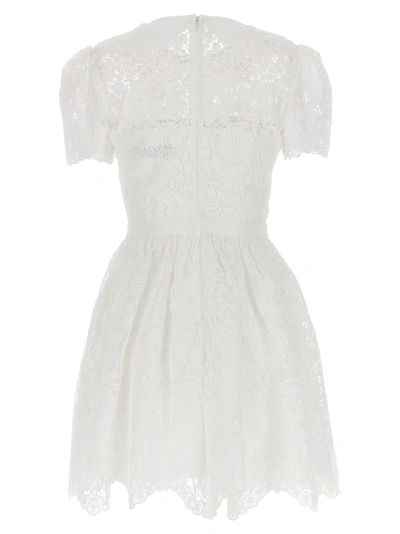 Shop Self-portrait White Cord Lace Collar Mini Dress Dresses White