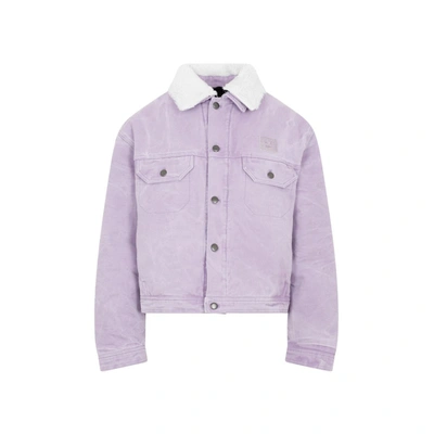 Shop Acne Studios Cotton Jacket In Pink &amp; Purple