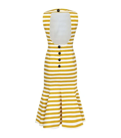Shop Dolce & Gabbana Embellished Stripe Midi Dress