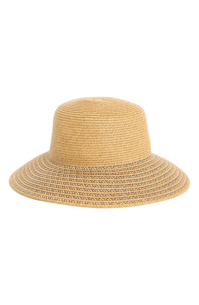 Nine West Multicolor Straw Floppy Hat In Natural Multi