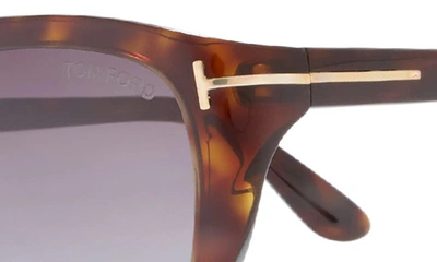 Tom Ford 58mm Pilot Sunglasses In Dark Havana / Gradient Smoke
