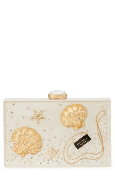 Shop Kate Spade New York What The Shell Ocean Scene Resin Frame Clutch In Ivory Multi