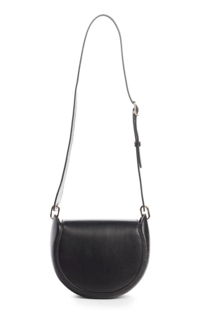 Shop Chloé Small Arlene Leather Crossbody Saddle Bag In Black 001