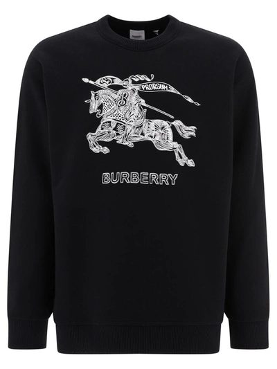 Shop Burberry "darby" Sweatshirt In Black