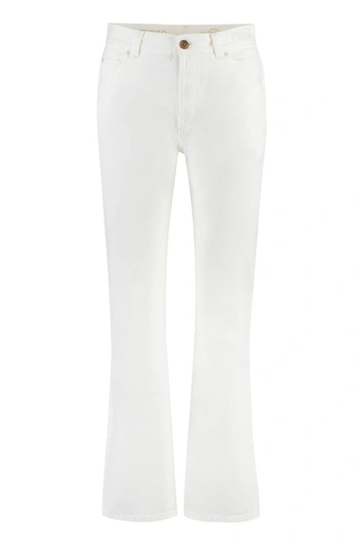 Shop Chloé 5-pocket Straight-leg Jeans In White