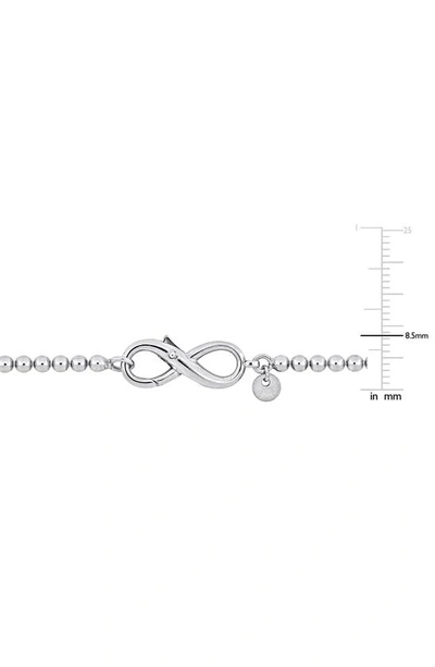 Delmar Infinity Bead Link Bracelet In Silver