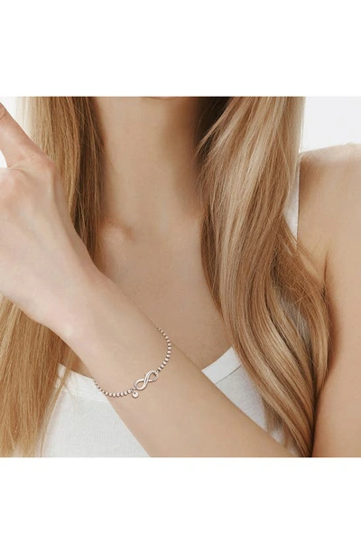 Delmar Infinity Bead Link Bracelet In Silver