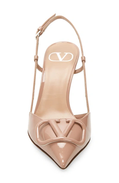 Shop Valentino Vlogo Pointed Toe Slingback Pump In Rose