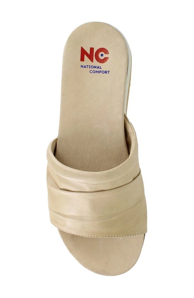 Shop National Comfort Kai Scrunchie Platform Slide Sandal In Tan Leather