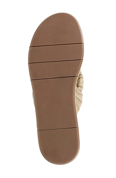 National Comfort Scrunched Platform Flip Flop In Tan Leather