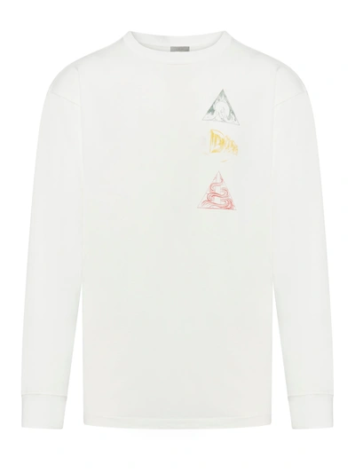 Shop Dior Printed Sweatshirt In White