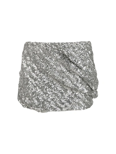 Attico Silver Polyester Skirt In Metallic