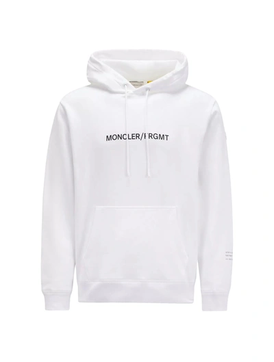 Shop Moncler Genius Sweatshirt With Hood And Floral Print In White