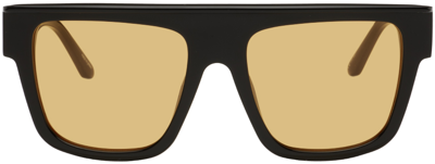 Shop Magda Butrym Black Linda Farrow Edition Vintage Wayfarer Sunglasses In Black/gold/orange