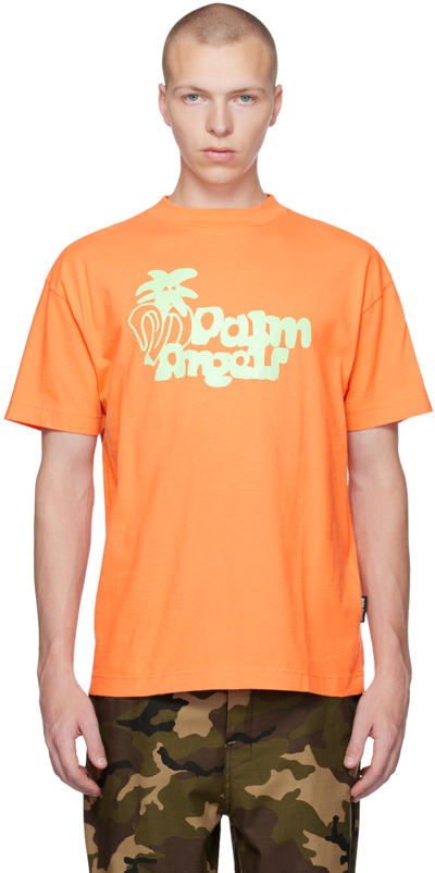 Shop Palm Angels Orange Jimmy T-shirt In Light Green