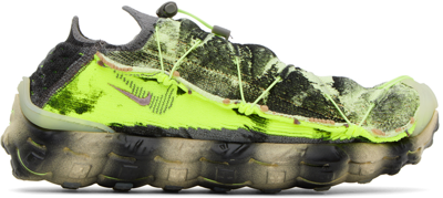 Shop Nike Gray & Green Ispa Mindbody Sneakers In Barely Volt/plum Fog